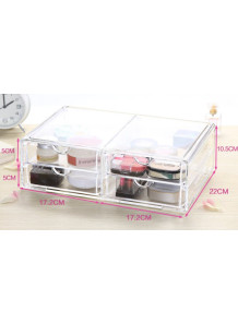  Acrylic storage box, 2 layers, 4 compartments, 34.4x22x10.5cm