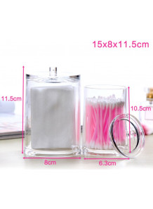 ถ้วยใส่สำลี คอตตอนบัด อะคริลิค 15x8x11.5cm