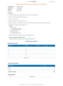 Organoleptic Evaluation of Deodorizing Efficacy (Acidic Model)