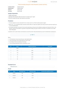 UV-VIS Total Phenolic Content (Folin-Ciocalteu)