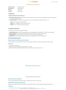 pH Measurement Report