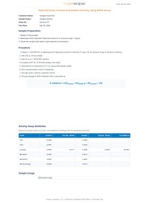 UV-VIS Antioxidant Capacity (DPPH)