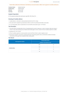 Broth Microdilution Minimum Inhibitory Concentration (MIC) Test against Candida albicans