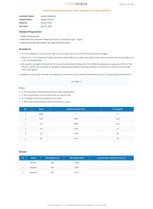 UV-VIS Total Phenolic Content (Folin-Ciocalteu)