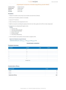 Organoleptic Evaluation of Deodorizing Efficacy (Acidic Model)