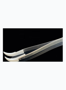 PTFE Wafer Tweezers Stainless Curved Tip 1mm