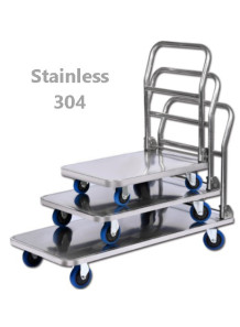  Cart, stainless steel 304, 120X58cm, wheels 8 inches