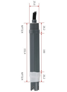  pH Probe for built-in Temperature Compensate pH Controller (5 meter cable)