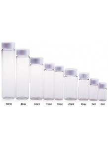 ขวดแก้ว ใส 10ml ฝาเกลียวขาว (18 x 65mm)