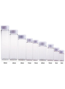 50ml glass bottle with screw cap (27x108mm) clear color