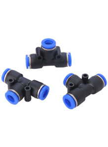  3-way air connector, T-shaped (T) 10mm (PE10)