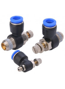 ข้อต่อปรับลม งอ ท่อ 6มม เกลียวนอก 3/8" (SL6-03)