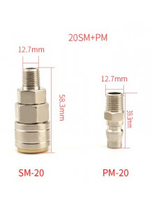 ชุดข้อต่อลม สวมเร็ว SM+PM-20