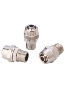  Straight air connector, quick connect, 6mm pipe, male thread 3/8 (PC6-03)