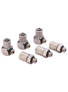 Bend air connector, quick connect, 4mm pipe, 5mm male thread (PL4-M5)