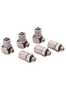  Bend air connector, quick connect, 6mm pipe, 5mm male thread (PL6-M5)