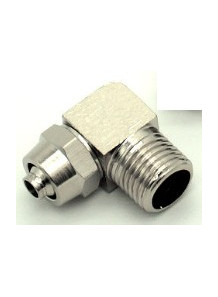  Bend air connector, quick connect, 6mm pipe, 5mm male thread (PL6-M5)