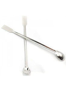  Spatula, stainless steel, 2 heads, length 20cm, 1.5x3.5mm