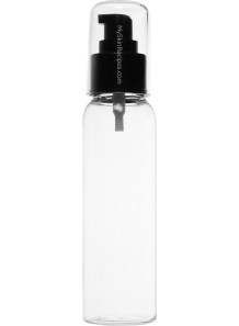  Clear plastic bottle, black pump cap, clear cover, 120ml