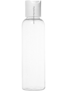  Clear plastic bottle, black flip cap, 120ml