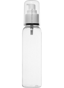 Clear plastic bottle, white pump cap, clear cover, 120ml