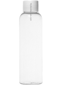  Clear plastic bottle, screw cap, white, 120ml