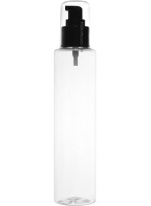 Clear plastic bottle, black...