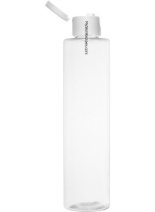  Clear plastic bottle, flip cap, white, 200ml, tall