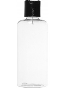 ขวดพลาสติกใส ฝา Flip ดำ 200ml กลม