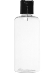 Clear plastic bottle, black...