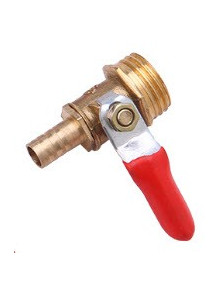  Brass ball valve, male thread 3/8, fishtail thread 8mm