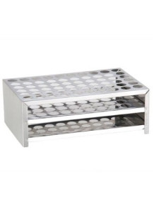  Test tube rack, aluminum, 14mm, 60 holes