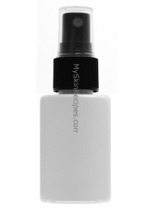  White spray bottle, square shape, black spray cap, 50ml
