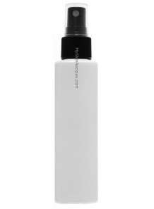  White spray bottle, square shape, black spray cap, 100ml