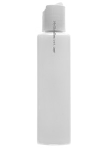  White plastic bottle Tall square shape, white flip cap, 100ml
