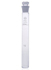  Clear glass tube (25ml,flat bottom, with glass stopper, no scale)