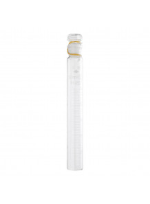 หลอดแก้วใส (เทียบสี) ก้นแบน มีจุกแก้ว มีสเกล 10ml