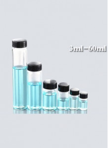ขวดแก้ว ใส 30ml ฝาเกลียวดำ (27 x 80mm)