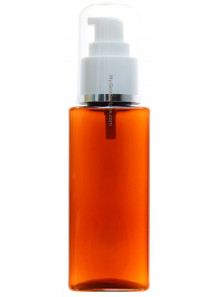 ขวดปั๊มสีชา ทรงเหลี่ยม ฝาปั๊มขาว ครอบใส 100ml