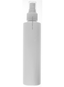 ขวดปั๊มขาว ทรงกลมสูง ฝาสเปรย์ขาว 200ml