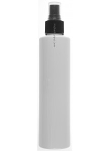 ขวดปั๊มขาว ทรงกลมสูง ฝาสเปรย์ดำ 200ml