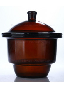 โถดูดความชื้นแก้ว Desiccator สีชา 240mm