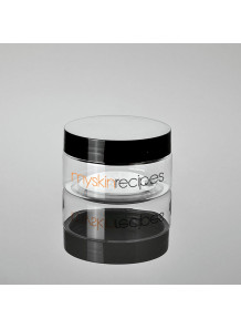  Cream container, gel container, clear, black cap, 82ml (100g)