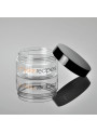  Cream container, gel container, clear, black cap, 82ml (100g)