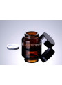  Glass cream jar, tea color, black lid, 29.90ml (30g)