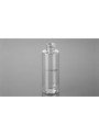  Clear plastic bottle, round shape, white pump cap, 100ml
