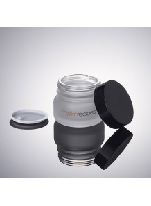กระปุกครีมแก้ว ขาวขุ่น ฝาดำ 50g