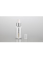  White spray bottle, round shape, white spray cap, silver neck, 75ml