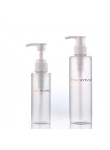 ขวดพลาสติกใส ฝาปั๊ม ขาว ครอบใส 200ml สูง