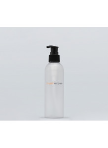  White plastic bottle, black pump cap, 200ml